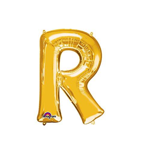 Regina 106486.0, Balão Metalizado Super Shape Letra R Pack, Dourado