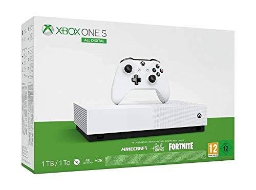 Console Microsoft Xbox One S 1TB All Digital Edition V2 - Game Minecraft + Game Sea of Thieves + Voucher Fortnite
