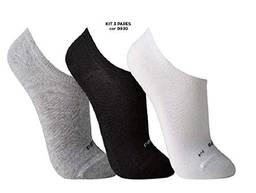 Kit 3 meias básicas sapatilhas, Lupo, Unissex Adulto, Sortida, 39-44