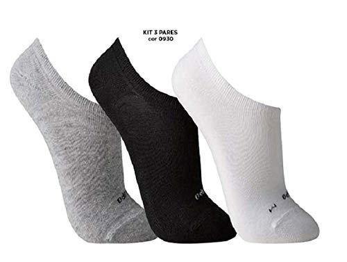Kit 3 meias básicas sapatilhas, Lupo, Unissex Adulto, Sortida Claro, 33-38