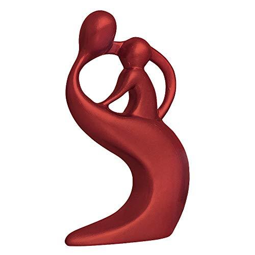 Escultura Decorativa Mãe E Filho Ceramicas Pegorin Vermelho