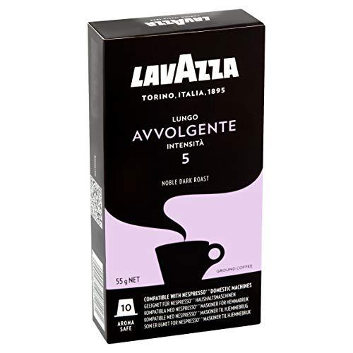 Cápsulas de Café Lungo Avvolgente Lavazza, Compatível com Nespresso, Contém 10 Cápsulas