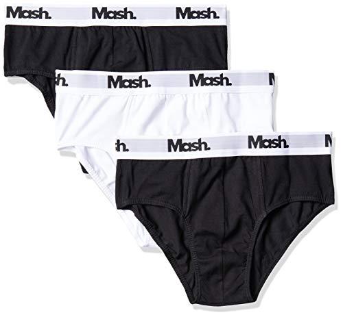 Mash Kit 3 Slip, Masculino, Branco/Preto, P