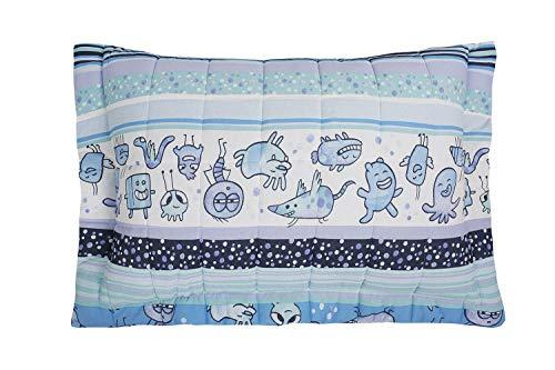 Porta Travesseiro Lynel Monsters Azul 50x70 cm Pacote de 1 Malha