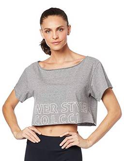 Camiseta Fitness, Colcci Fitness, Feminino, Cinza (Mescla grafite), M