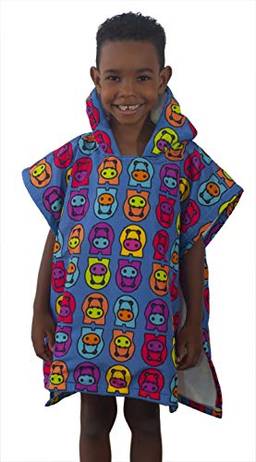Roupão tactel-hippo (6-10 anos) toalha poncho