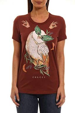 Camiseta Coruja, Colcci, Feminino, Marrom Darkhorse, P