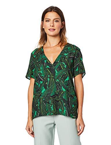 Camiseta Comfort, Colcci, Feminino, Verde (Verde/Rosa/Preto), M