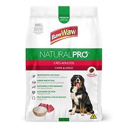 Baw Waw Natural Pró Alimento Para Cães Carne E Arroz - 15kg - Com Válvula Segurança