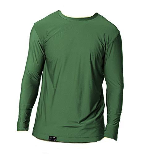 Camiseta UV Protection Masculina UV50+ Tecido Ice Dry Fit Secagem Rápida EGG Verde Escuro