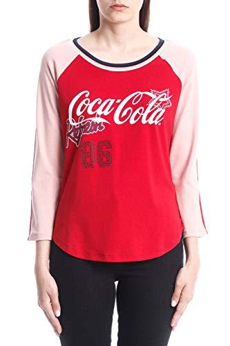 Camiseta Estampada com Aplicação, Coca-Cola Jeans, Feminino, Vermelho Philly, M