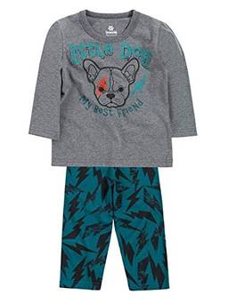 Pijama em Meia Malha Camiseta Manga Longa e Calça Little Dog Brandili