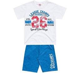 Conj. Infantil Camiseta Manga Curta e Bermuda Moletinho Baseball Menino Brandili 8 Anos