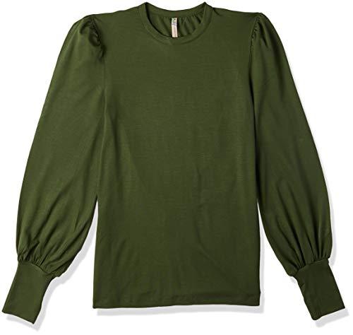 Blusa com manga bufante, Colcci, Feminino, Verde (Verde Bennet), M
