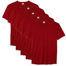 Kit com 5 Camiseta Masculina Básica Algodão Premium (Vinho, GG)