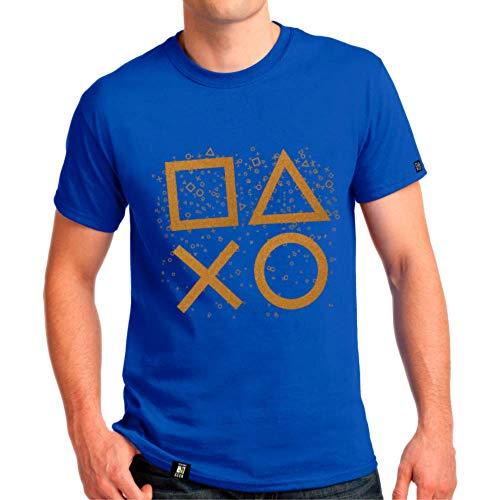 Camiseta Days of Playstation, Banana Geek, Adulto Unissex, Azul, XG