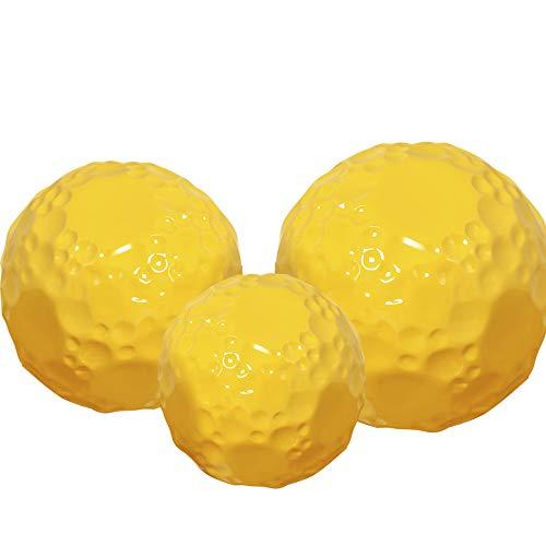 Trio De Esferas Lunar Ceramicas Pegorin Amarelo