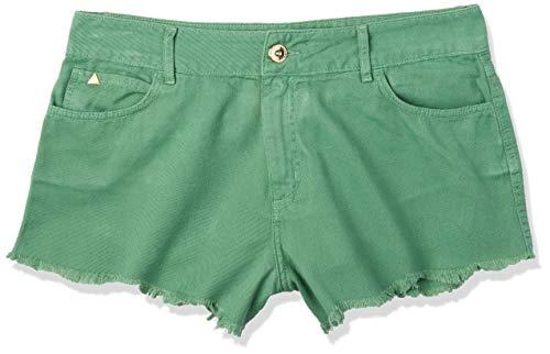 Shorts de sarja Destroyed na barra, Colcci, Feminino, Verde Miller, 38