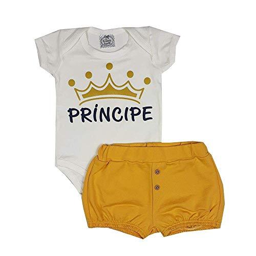 Conjunto Bebê Príncipe Amarelo Off White/Amarelo M