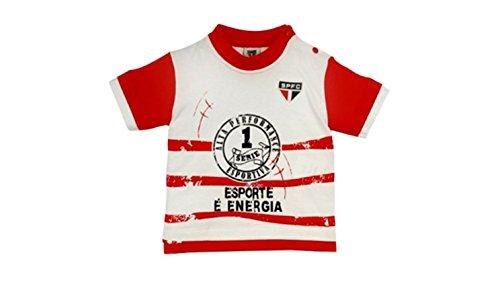 Camiseta Manga Curta Esporte e Energia São Paulo, Rêve D'or Sport, Meninos, Branco/Vermelho, M