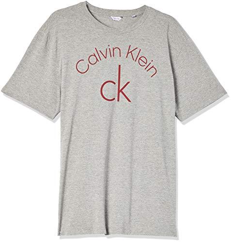 Camiseta Slim Estampada, Calvin Klein, Masculino, Cinza, GG