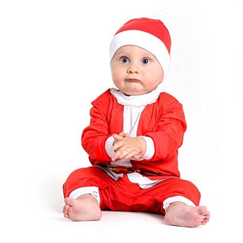 Fantasia Macacão Papai Noel Bebê Sulamericana Fantasias Vermelho/Branco G-9 Meses