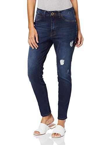Calça Jeans Mid Rise Skinny, Eventual, Feminino, Azul, 42