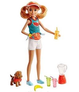 Conjunto Barbie Boneca Stacie Criando Sucos com Filhotinho - FHP61 - Mattel