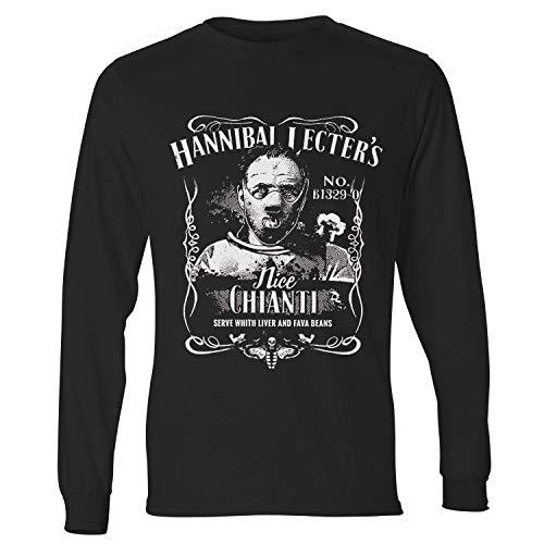 Camiseta masculina manga longa Hannibal Lecter Preta Live Comics tamanho:P;cor:Preto