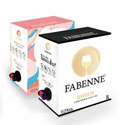 Fabenne Kit 1 Unidade Vinho Vinho Branco Moscato e 1 Unidade Vinho Rosé - Bag-in-Box 3 Litros cada