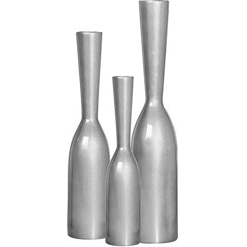 Trio De Garrafas De Chão Ceramicas Pegorin Prata