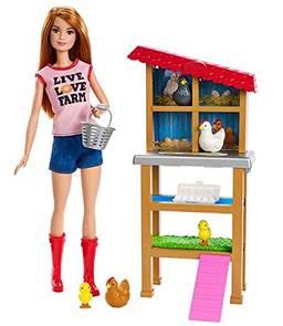 Boneca Barbie Conjunto Profissões FXP15 Granjeira Mattel