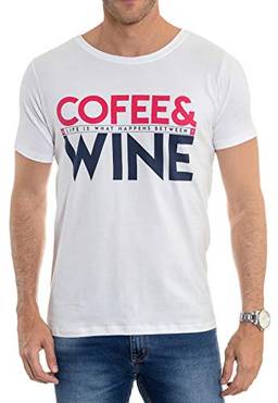 Camiseta Cofee & Wine, Red Feather, Masculino, Branco, GG