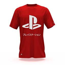 Camiseta playstation katakana - banana geek vermelho gg