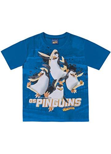 Camiseta Meia Malha Madagascar, Fakini, Meninos, Azul Cobalto, 1
