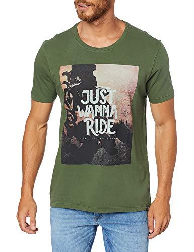 JAB Camiseta Just Wanna Ride Masculino, Tam G, Verde Militar