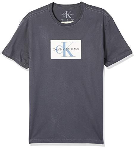 Camiseta Manga Curta Retângulo, Calvin Klein, Masculino, Azul, GG