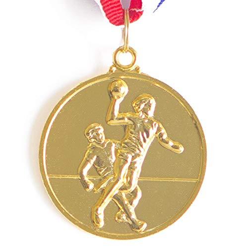 Medalha AX Esportes 50mm Handebol Dourada - Y223