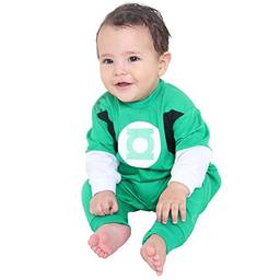 Fantasia Macacão Lanterna Bebê Infantil Sulamericana Fantasias Verde GG-12 Meses