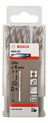 Pacote de 10 Brocas HSS-Co 6X57X93 mm, Bosch 2608585889-000, Dourada