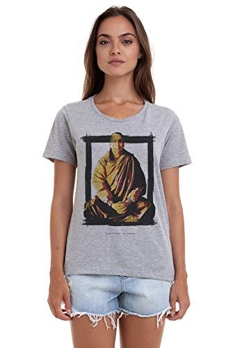 Joss Camiseta Quadro Meditação, Feminino, Cinza, PP
