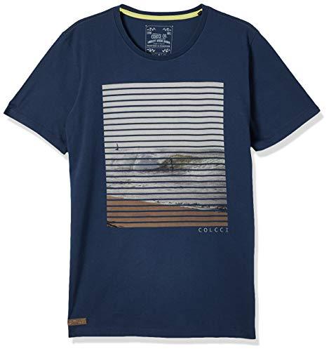 Camiseta Estampa Surf, Colcci, Masculino, Azul Moondust, P