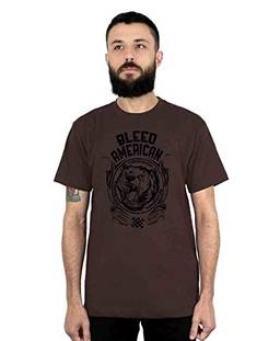 Camiseta Grizzly, Bleed American, Masculino, Marrom, P