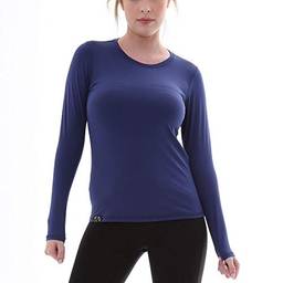 Camiseta UV Protection Feminina UV50+ Tecido Ice Dry Fit Secagem Rápida – EGG Azul Marinho