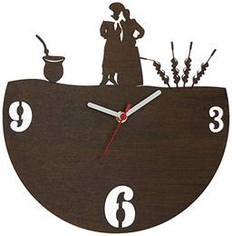 Relógio de Parede Decorativo, Modelo Tradição Gaúcha Me Criative RPD Tabaco Pacote de 1
