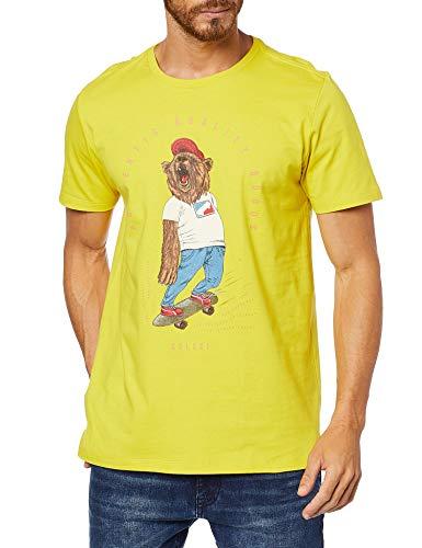 Camiseta Slim, Colcci, Masculino, Amarelo (Amarillo), GG