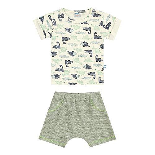 Conjunto Camiseta e Shorts, Baby Marlan, Bebê Menino, Marfim, MB