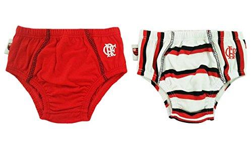 Cueca Times Flamengo, Rêve D'or Sport, Criança , Vermelho/Listrado, M