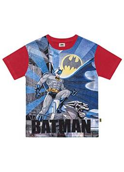Camiseta Meia Malha Batman Camiseta, Fakini, Meninos, Vermelho, 8