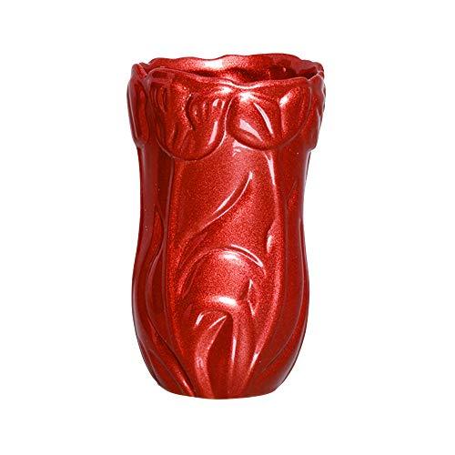 Vaso Relevo Tulipa Peq Ceramicas Pegorin Vermelho